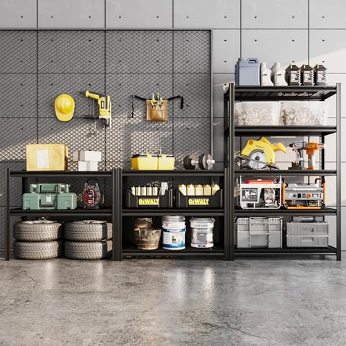 5-Tier Metal Storage Shelving Unit, 3,000 lbs Capacity Adjustable Garage Shelves for Garage, Utility Room, Basement & Workshop, 35" W x 15.8" D x 72" H - size: 5T 35" W x 15.8" D x 72" H