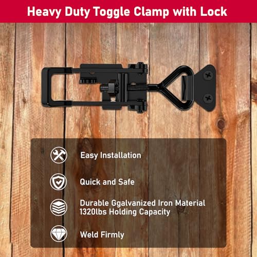 2 Pack Heavy Duty Toggle Clamp Latch 4003 Style - 1320Lbs Capacity Adjustable Quick Release Hasp Clamps - size: 4003-2pcs