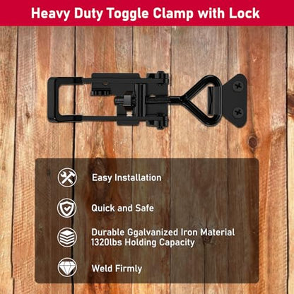 2 Pack Heavy Duty Toggle Clamp Latch 4003 Style - 1320Lbs Capacity Adjustable Quick Release Hasp Clamps - size: 4003-2pcs