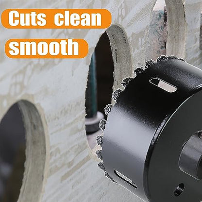 6” Carbide Grit Hole Saw Cutting Air Brick Stucco Hardy Plank Drywall Cement Board with Pilot Drill Bits Up to 3X Long Life - color: 6"(152mm)