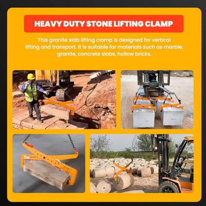 Stone Lifting Clamp, 3306 lb, 26-49.6" Opening, for Granite Slabs