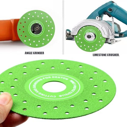 3PCS 4.5" Ultra Thin Diamond Grinding Discs Air Brazed Cutting Blades for Ceramic/Glass/Marble/Granite Angle Grinder Saw Blade Set (3)