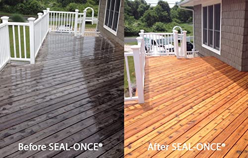 SEAL-ONCE Nano+Poly Wood Sealer and Waterproofer, Redwood, 2 Gallon - color: Redwood, size: 2 Gallon