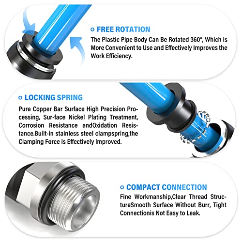 TAILONZ 8mm x 1/4" BSP Push to Connect Elbow Fitting 10Pcs - size: 8mm OD 1/4" BSP