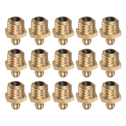 HARFINGTON 15pcs Brass Straight Grease Fitting M12x1.75mm Metric Thread Hydraulic Grease Nipple Accessories for Car - size: M12x1.75