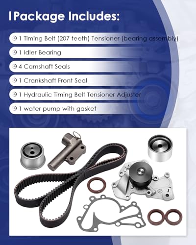 ECCPP Timing Belt Water Pump Kit Fits 1999-2010 Hyundai Sonata Tucson Tiburon Santa Fe Spectra Sportage Optima 2.5L 2.7L V6 DOHC 24 Valve G6BA G6BV Delta