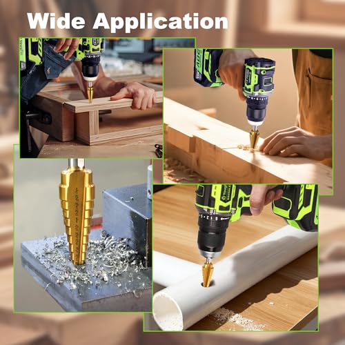 3-Piece HSS Titanium Step Drill Bit Set with Double Flutes