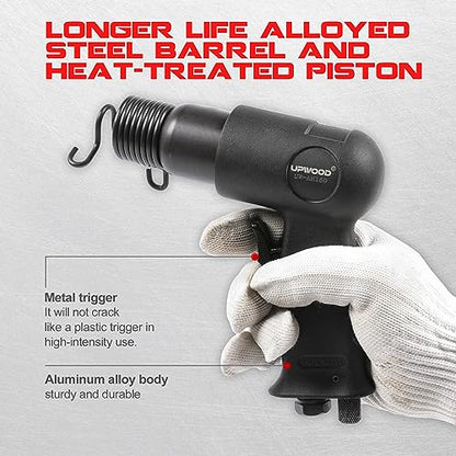 UW-AH150 Short Barrel Air Hammer Kit with Quick Change Retainer and 4 Chisels, 1-5/8 Inch Stroke, 4500 BPM, Light weight - style: UW-AH150 Short Barrel