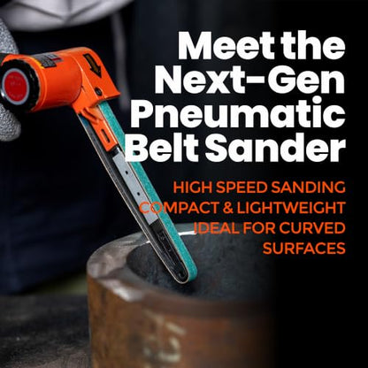 1/2"x18" Air Belt Sander with 20Pcs Zirconia 40/60/80/120 Grit Belts - size: 1/2"x18" Air Belt Sander