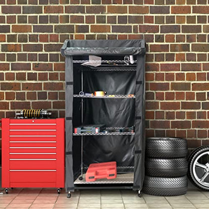 Waterproof Shelving Cover, Fits 36"x24"x72" Storage Rack - color: Black, size: 36"W x 24"D x 72"H