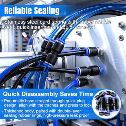 mxuteuk 340PCS Quick Connect Air Hose Fittings,Straight Union fittings - size: 340PCS SAE & Metric Kit