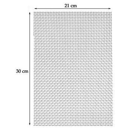 TIMESETL 3 Pcs Stainless Steel Woven Wire 5 Mesh - 12" x 8"(30x21cm) Metal Security Guard Garden Screen Cabinets Mesh - size: 12" x 8" 5 Mesh