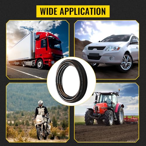 VEVOR Hydraulic Hose 3/4 inch x 50 ft, Coiled Hydraulic Hose 3120 PSI, Rubber with 2 High-Tensile Steel Wire Braid, Bulk -20℃ to 140℃, Hydraulic Oil Flexible Hose - style: 3/4 inch x 50 ft
