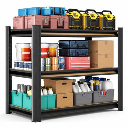 Heavy Duty Garage Shelving 3 Tier, 31.5" H × 34" W × 18" D - size: H31.5″× W34″× D18″