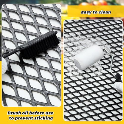 Gisafai 2 Pcs 24" X 24" X 9 Gauge Steel Expanded Metal Sheet, Black - color: Black, size: 24" X 24" X 9 Gauge