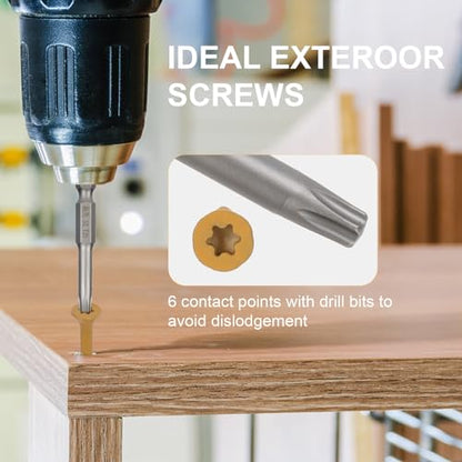 Deck Screws #10 x 3-1/2’’, T25 Star Torx Drive Flat Head Wood Screws, Tan, 5lb - color: Tan, size: 10X3-1/2’’