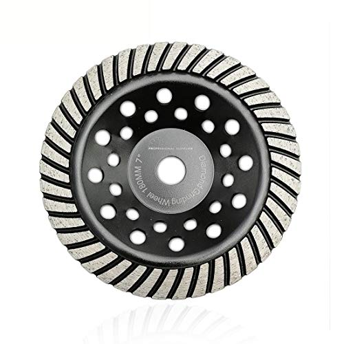 SHDIATOOL 7 Inch Turbo Row Diamond Grinding Cup Wheel for Concrete Granite Marble Masonry Brick Fits 7/8 Inch Arbor - size: 7 Inch, style: Turbo Rows