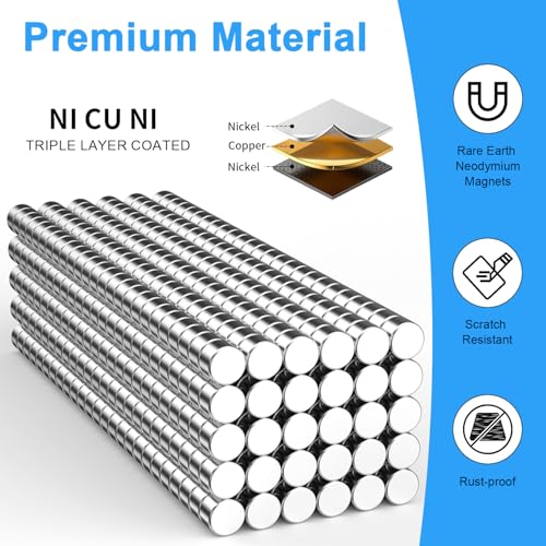 Mini Magnets, 3x2 mm Small Round Magnetic 600 Pack - size: 3x2 mm