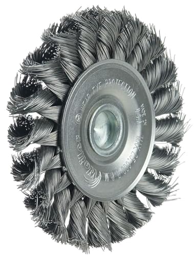 Weiler 17680 3-1/4" Stem-Mounted Knot Wire Wheel, .0118" Steel Fill, 1/4" Stem, Made in The USA (Pack of 5) - size: 0.0118" Wire Size, style: Pack of 5