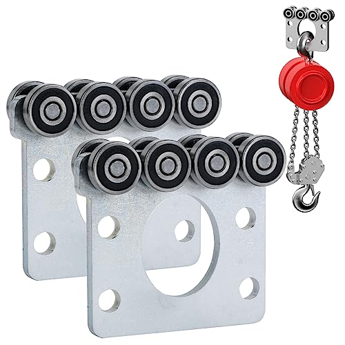 8 Wheel Trolley Assembly Rollers.Eight Bearing Trolley Assembly.The top of the Trolley has Room for Set Screws, Allowing the use of a 1-5/8" high Strut Channel or Higher Metal Strut Channel. - style: D-8Wheel Trolley 2pcs