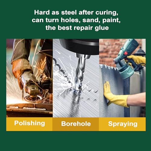 Metal Glue, Epoxy Welding adhesives, High Strength Bonds Metals to Metals, Repair Glue, for Metal Plastic Steel Fiberglass Car Automotive for Body Filler Putty Muffler Repair, 1.76oz