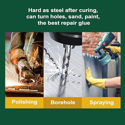 Metal Glue, Epoxy Welding adhesives, High Strength Bonds Metals to Metals, Repair Glue, for Metal Plastic Steel Fiberglass Car Automotive for Body Filler Putty Muffler Repair, 1.76oz