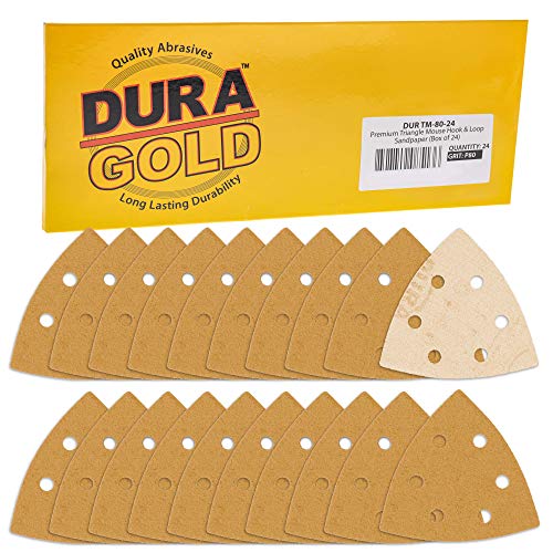 Dura-Gold Premium Triangle Mouse Sanding Sheets - 80 Grit (Box of 24) - 6 - size: 80-Grit