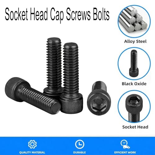 M6-1.0 x 25mm Socket Head Cap Screws Bolts, Grade 12.9 Alloy Steel Black Oxide, M6 25mmAllen Socket Drive, Machine Thread with Hex Spanner,20 PCS (M6X25) - size: M6X25mm