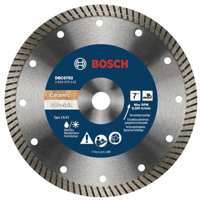 Bosch DBC0702 7 in. Premium Specialized Turbo Rim Diamond Wheel for Precise Cuts - size: 7 in