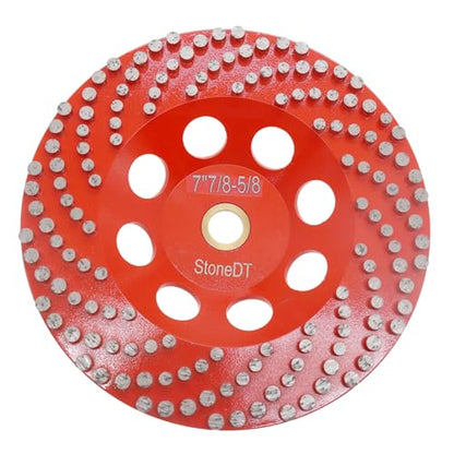 7” Concrete Grinding Wheel, Diamond Grinding Cup Wheel for Marble Granite, Angle Grinder Cup Wheel Fits 7/8-5/8 Inch Arbor, 16/20 Coarse Grit, Dot Segment - style: 7''