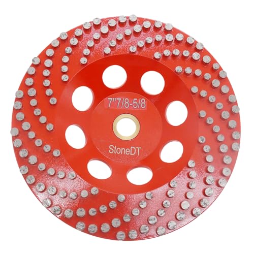 7” Concrete Grinding Wheel, Diamond Grinding Cup Wheel for Marble Granite, Angle Grinder Cup Wheel Fits 7/8-5/8 Inch Arbor, 16/20 Coarse Grit, Dot Segment - style: 7''