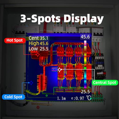 BSIDE Thermal Imaging Camera Multimeter with Macro Lens, 320x320 IR Resolution with 15 Thermal Palettes, 20000 Counts with 3.98" Touch LCD, Measures Cap, AC Clamp, Temp Diode for Electrical Electronic