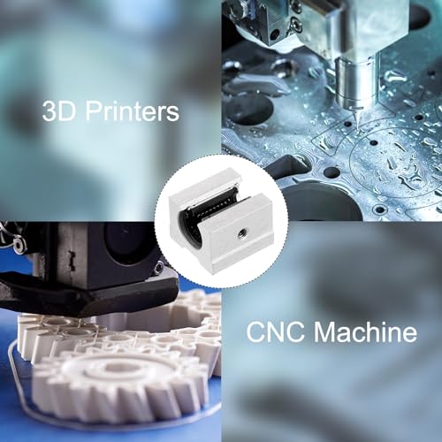 uxcell 4pcs SBR12UU Linear Bearing Block 12mm Open Slide Bearing Long Block for SBR12 Linear Motion Shaft Guides Slide Rails as 3D Printer CNC Router Part, Silver Tone