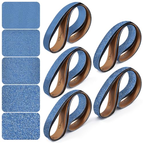 2x72 Inch Grinding Belts 10 Pcs 5 Grits Sizes (2 Each of 80/120/150/240/400 Grits) Heavy Duty Belt Sander Zirconia Sanding Belt Sander Paper for Wood, Metal, Stainless Steel, and Furniture - size: 2x72 inch