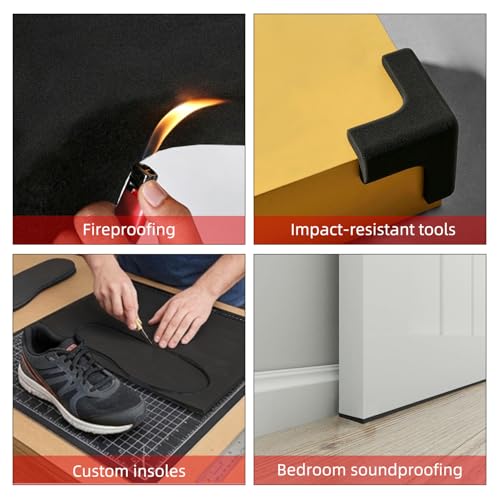 WELSTIK Sponge Neoprene Foam Sheet, Adhesive Rubber Padding 12"x1/8"x59"