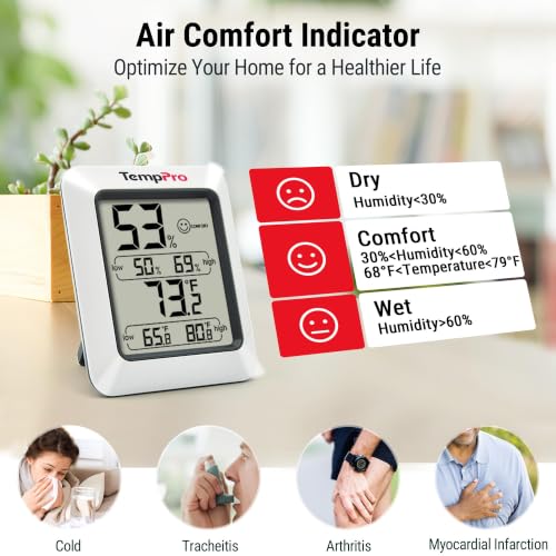 TempPro TP50 Digital Hygrometer Indoor Thermometer Room Thermometer - size: Classic