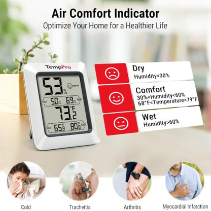 TempPro TP50 Digital Hygrometer Indoor Thermometer Room Thermometer - size: Classic