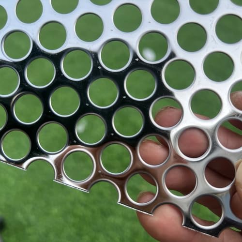 7.8"x3.9" Opening Round Holes About 1/2inch (12mm) Perforated Metal Sheets 19Gauge Expanded Metal Mesh Perforated 304 Stainless Steel Sheet Mesh Screen Panel Decorative Panel Decorati Plate - size: 7.8"x3.9", style: Round Hole 12mm