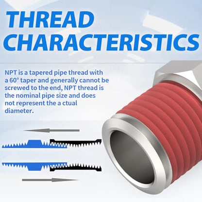 ChillWaves Automotive T-Style Air Plug, 1/4" NPT Male Pneumatic Plugs, Air Compressor Accessories Fittings(10-PACK) - size: 1/4" MNPT(1/4" Body)