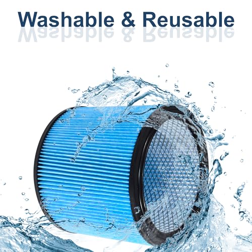 HQRP 2-Pack High Efficiency H13 HEPA Cartridge Filter compatible with Shop-vac SL16-575A SS11-450 SS12-300A SS14-350A SS14-550A SS14-600C Vacuum Cleaner, Blue - style: H13 HEPA Blue