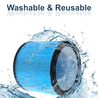 HQRP 2-Pack High Efficiency H13 HEPA Cartridge Filter compatible with Shop-vac SL16-575A SS11-450 SS12-300A SS14-350A SS14-550A SS14-600C Vacuum Cleaner, Blue - style: H13 HEPA Blue