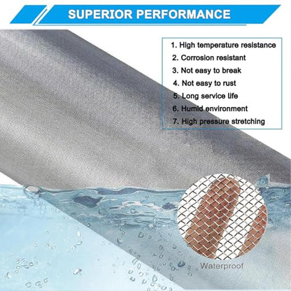 10 Mesh Stainless Steel Wire Mesh Screen 304, 15.7"x 147", 2mm Hole - size: 15.7"x147"(40x375cm), style: 10Mesh x 0.45mm