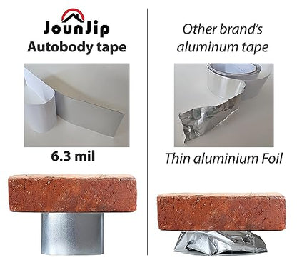 Auto Body Repair Tape, Heavy Duty Aluminum Tape, 6.3 Mil, 2" x 10”, 12 Pack
