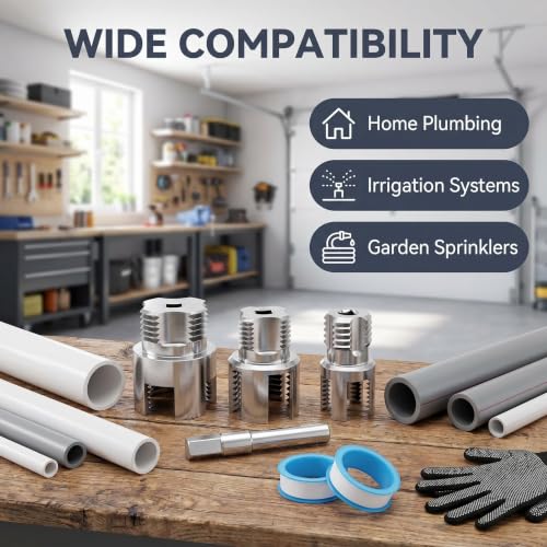 3PCS Internal/External Pipe Threading Tool Set for 1/2",3/4",1" PVC Pipe