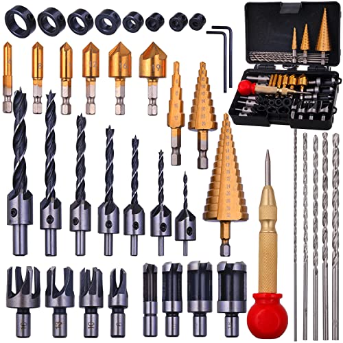 Rocaris 39 Pack Woodworking Chamfer Drilling Tools Set Kit
