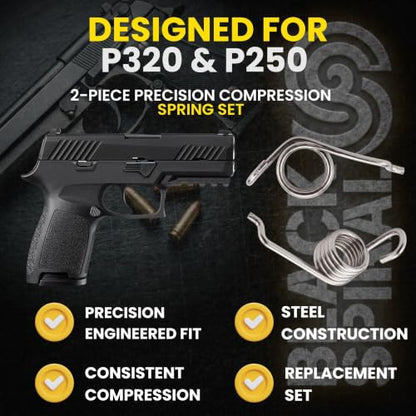 2-Piece Precision Compression Spring Set – Compatible with P/320 & P/250-Pattern Platforms - Durable Steel Construction - Drop-in Maintenance & Replacement Kit - Consistent Mechanical Performance