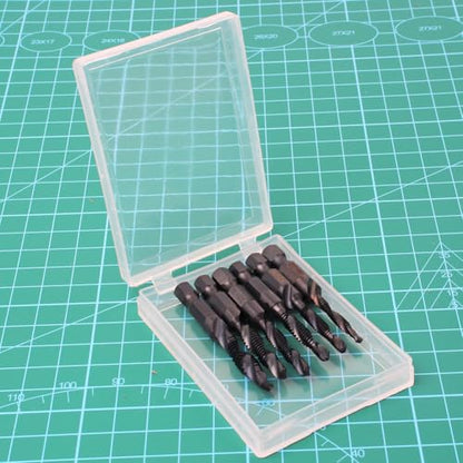 6 Pack Drill Tap Bit Set Black Nitride Coated SAE 6-32 to 1/4-20 NC Combo