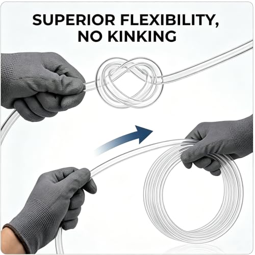 CG WEITENG PNEUMATIC PU Polyurethane Air Tubing, 8mm OD 5mm ID Air Hose Pipe, 16.4 Feet (5m) Flexible Pneumatic Hose for Air Line & Fluid Transfer - White - color: Transparent, size: 5meters-8mmx5mm