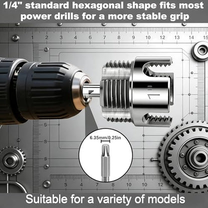 2026 New Pipe Thread Cutting Tool, Internal & External Pipe Threading Tool, PVC Pipe Threader for 1/2", 3/4", 1" Sizes PVC Pipes Suitable for All Electric Drills (3PCS)