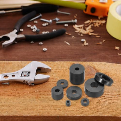 uxcell 5Pcs Rubber Spacers, 80mm OD, 12mm ID, 10mm Thick Black Round Anti Vibration Rubber Pads Isolation Bushings Washer for Home Cars Boat(3.15" OD x 0.47" ID x 0.39" Thick) - size: 40mm OD x 10mm ID x 40mm Thick